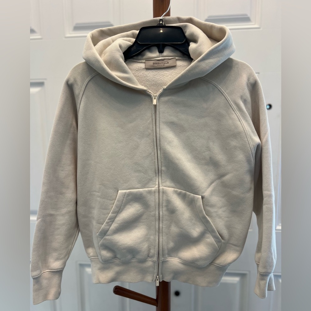 100% Authentic Fear of God Essentials Cream Hoodie Sz 8